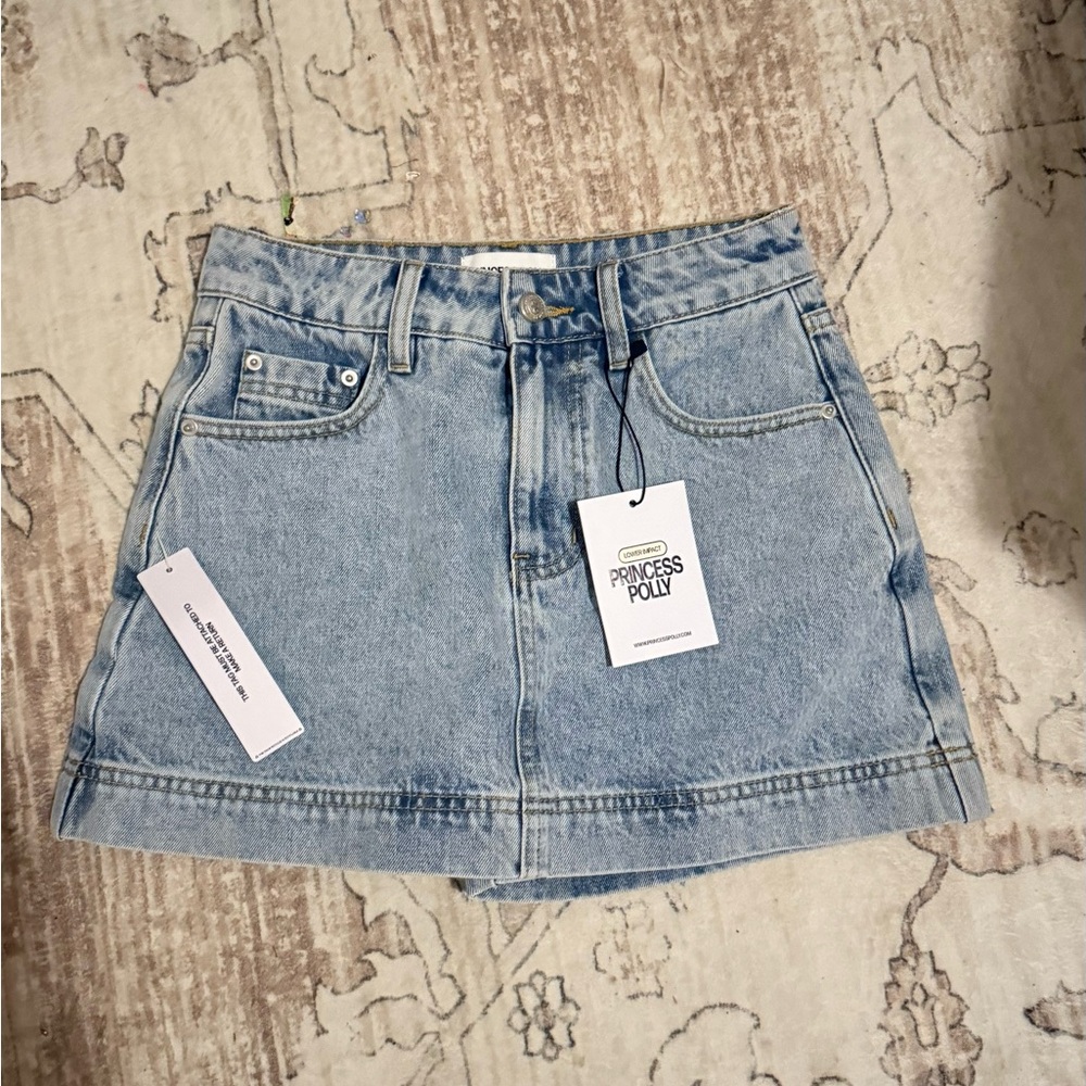 Princess Polly Light Blue Denim Mini Skirt